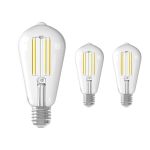 Multipack 3x Calex Smart Tuya Wifi E27 Edison Filament 7W 806lm - 818-830 Tunable White | Dimmable - Replaces 60W