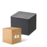 Multipack 4x D'Lite Elingen Wall Light Solar Black Up & Down - 830 Warm White | IP54 - Motion Sensor